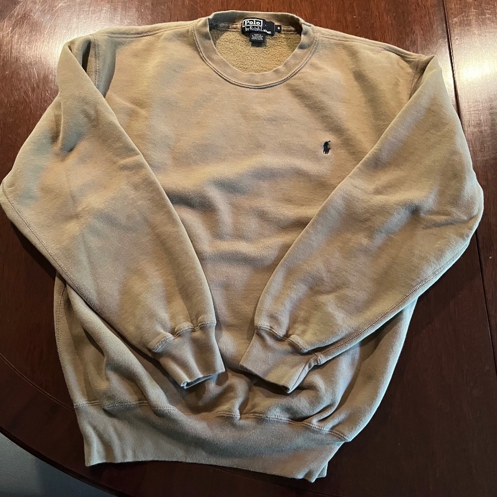 POLO RALPH LAUREN TAN CREW NECK SWEATSHIRT MEN'S SIZE SMALL